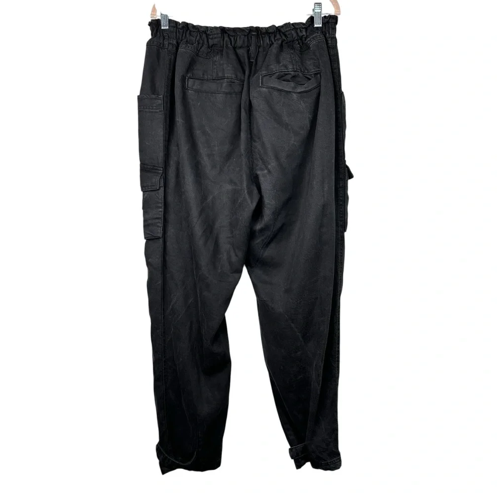 Free People Hazel Pull On Drop Waist Jeans We The Free Smock Waist Black Size L - Picture 3 of 6